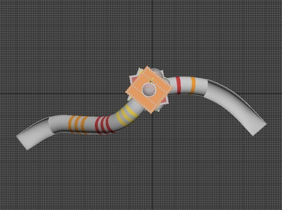 Children Outdoor slide and climb cube tower play equipment 3D model_7