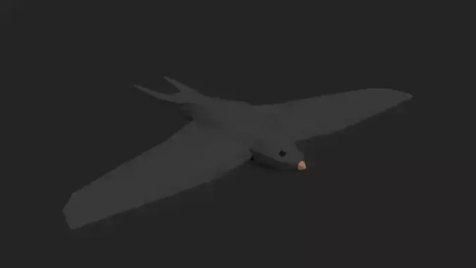 Lowpoly Swallow bird flying in sky