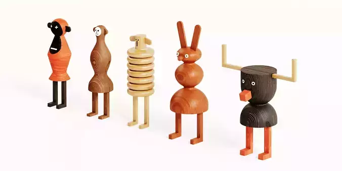 Funny Wooden Figures - Gaga