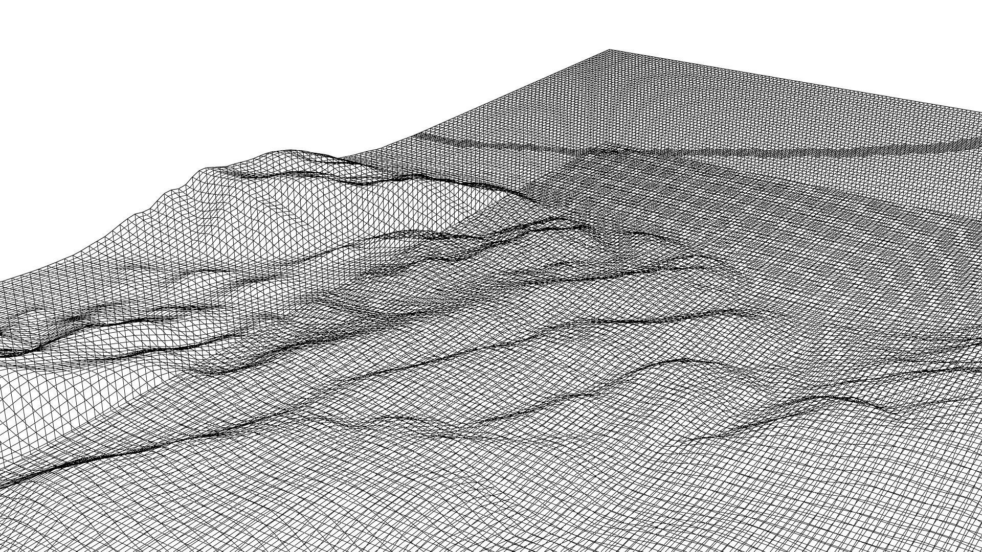 mountain terrain with water body 3D model_9