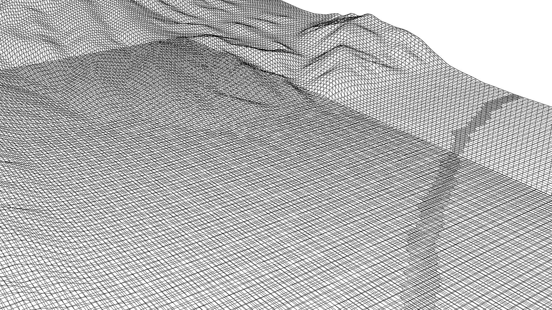 mountain terrain with water body 3D model_4