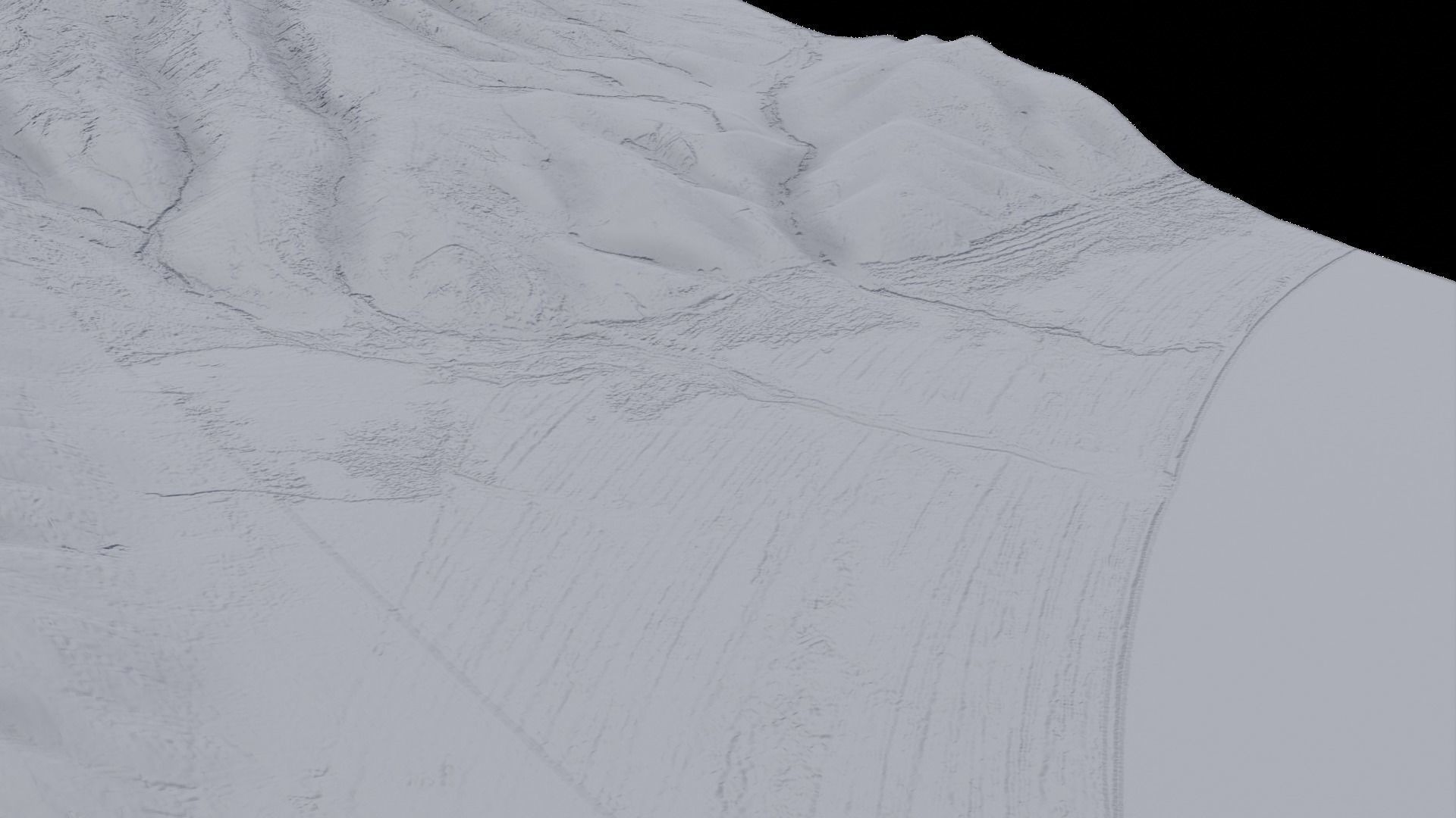 mountain terrain with water body 3D model_7