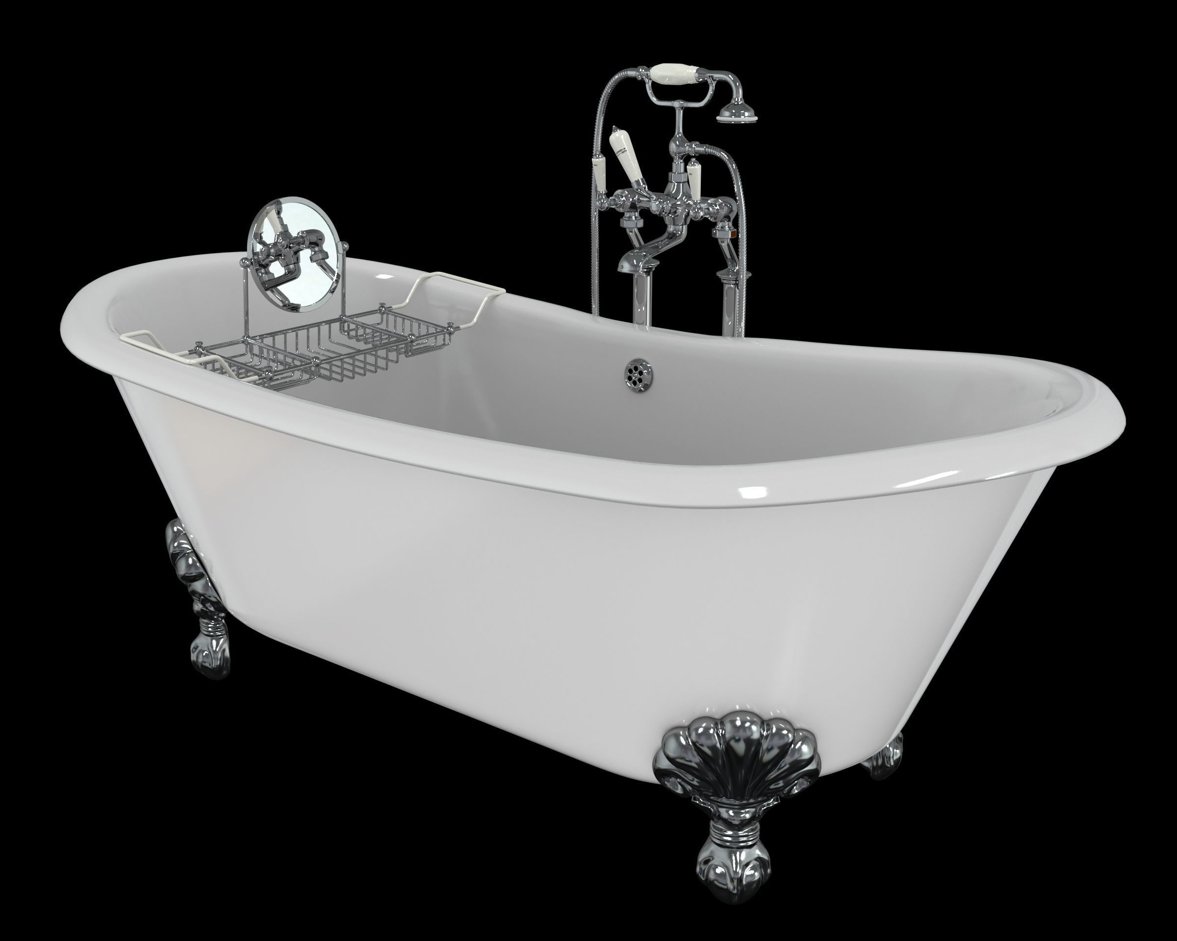 baignoire retro style victorien 3d model 3D model_5