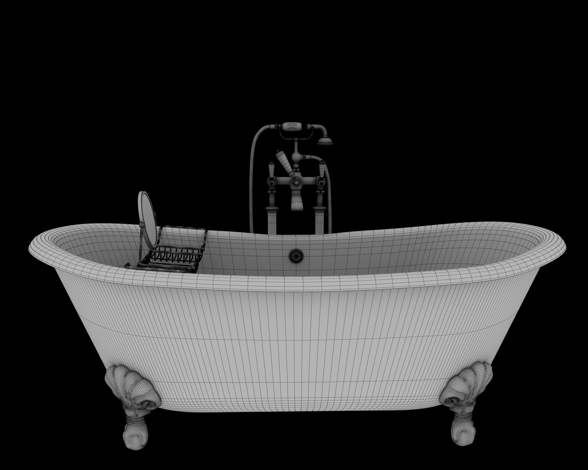 baignoire retro style victorien 3d model 3D model_2