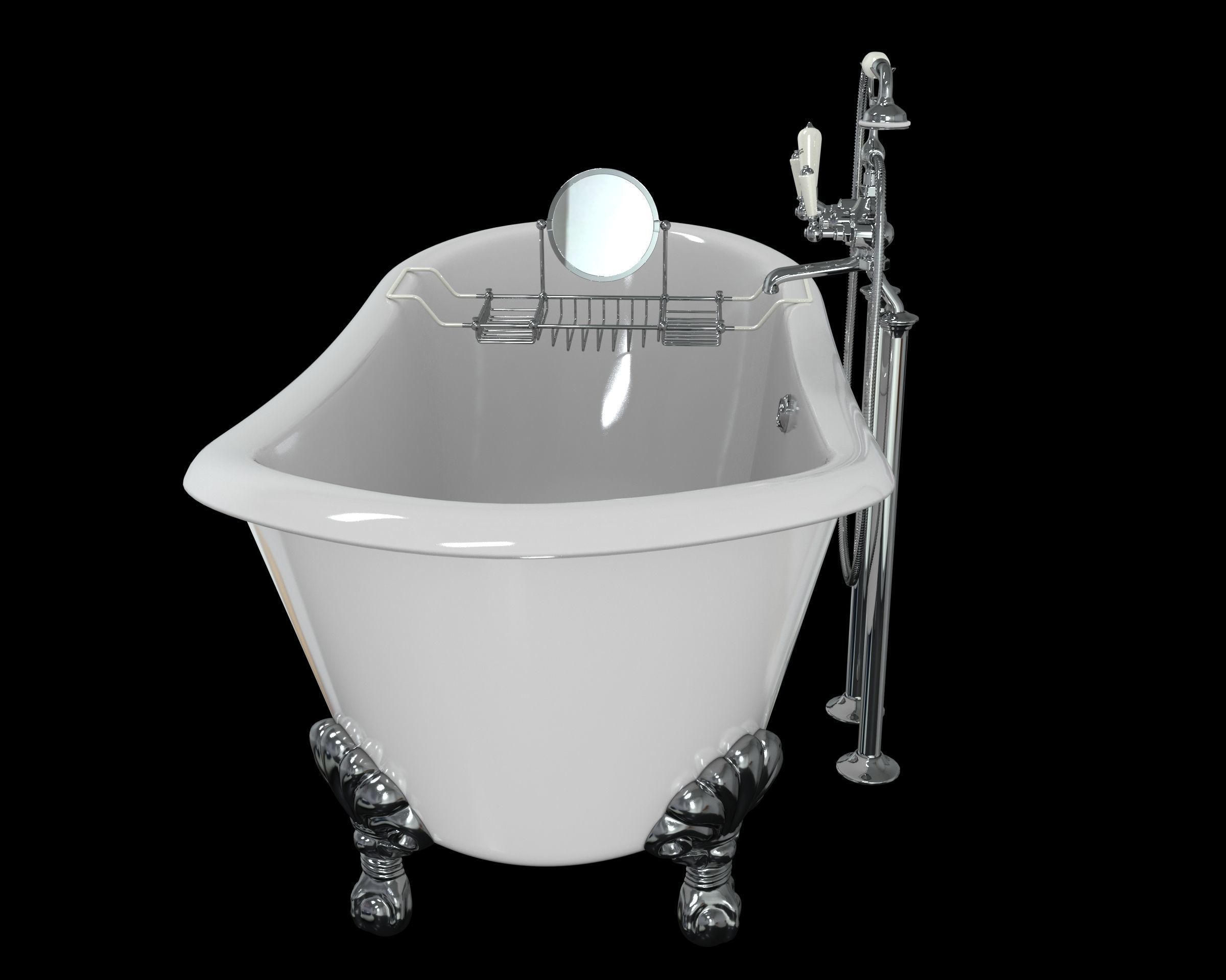 baignoire retro style victorien 3d model 3D model_4