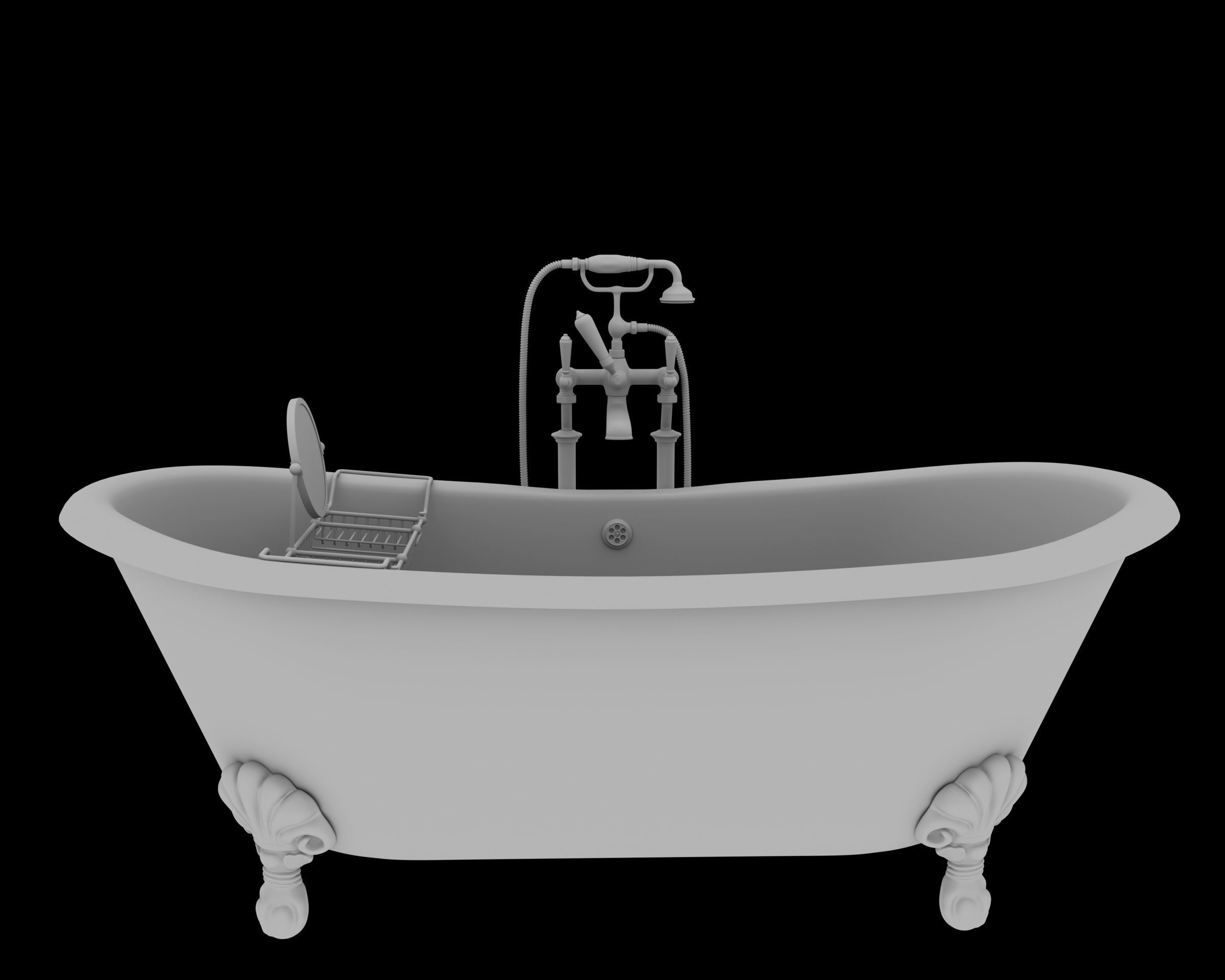 baignoire retro style victorien 3d model 3D model_1