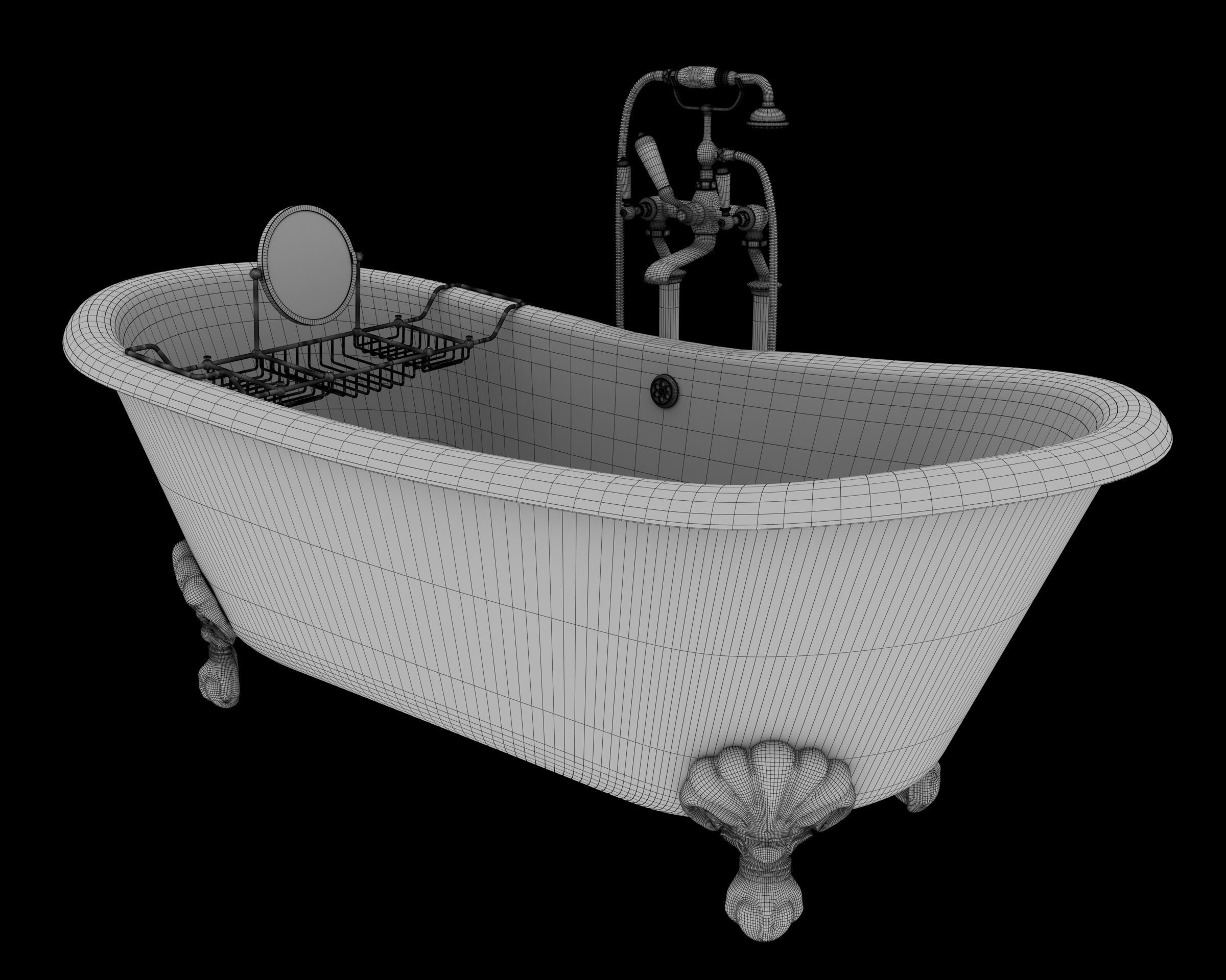 baignoire retro style victorien 3d model 3D model_6