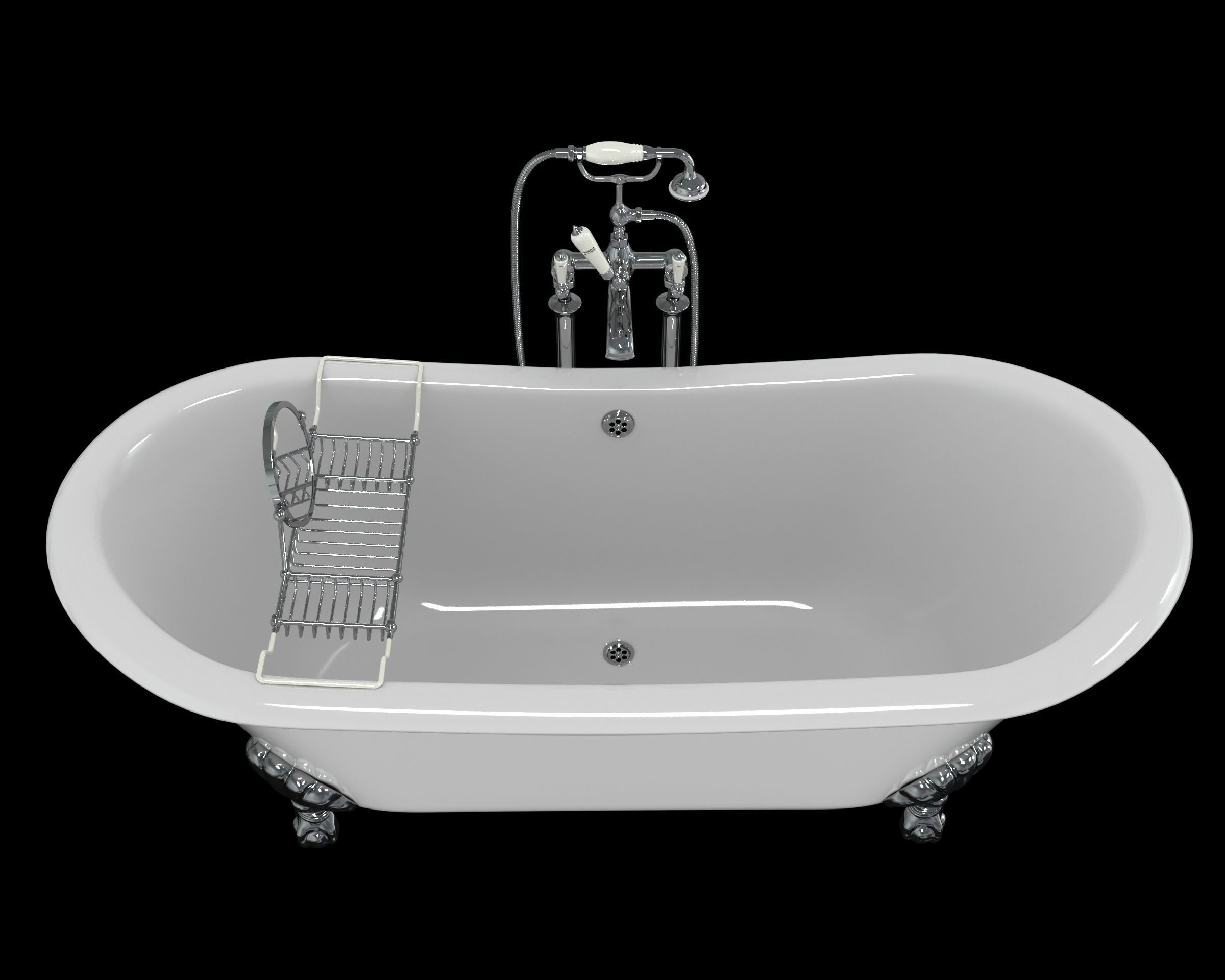 baignoire retro style victorien 3d model 3D model_3