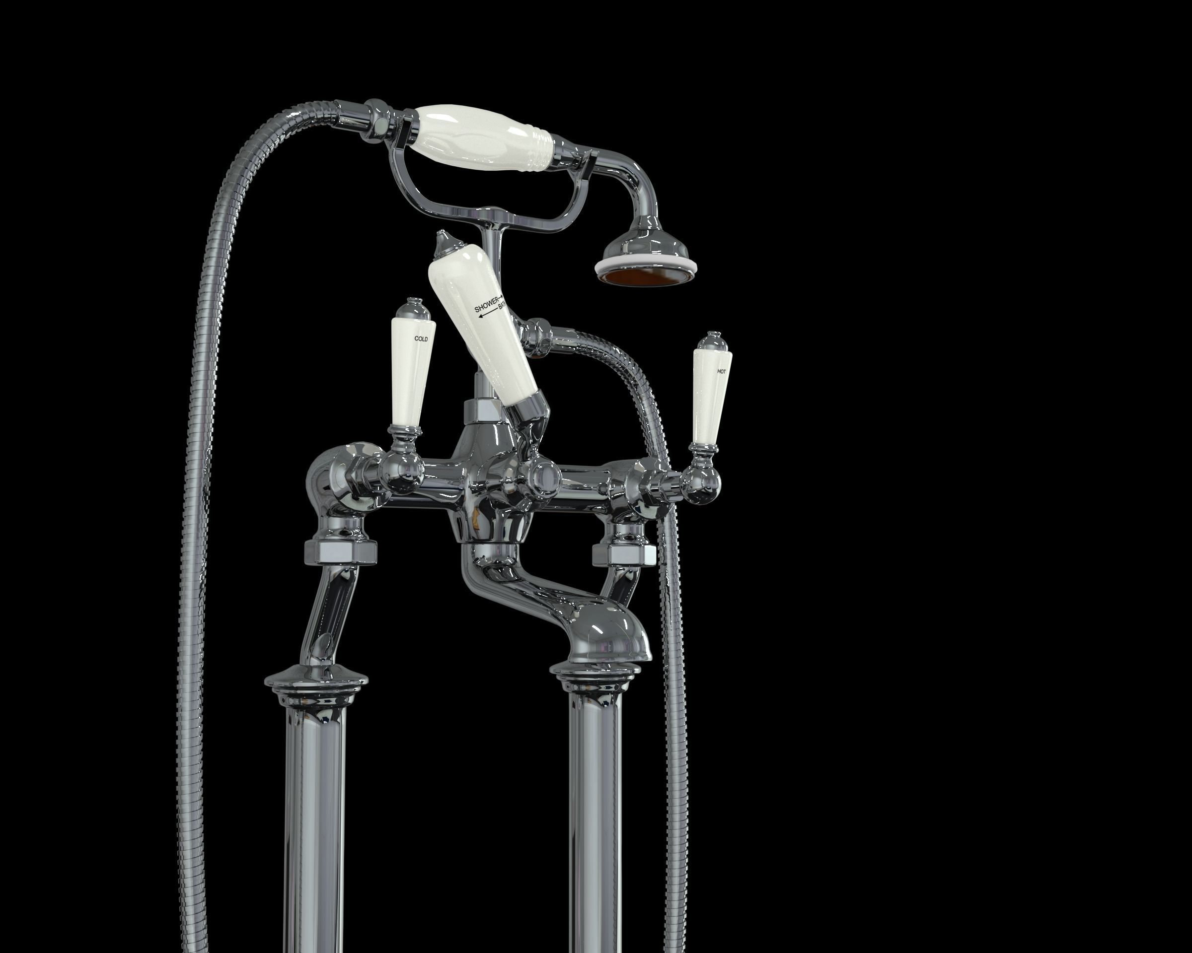 baignoire retro style victorien 3d model 3D model_9