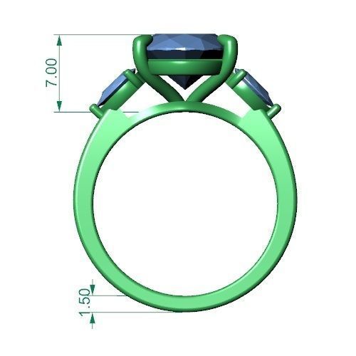 Oval Ring 3D print model_3