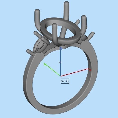 Oval Ring 3D print model_7