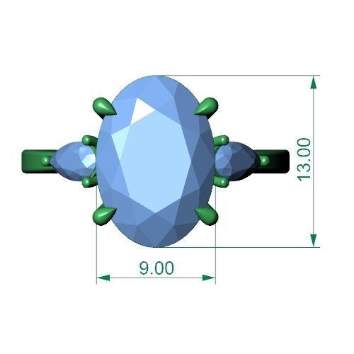 Oval Ring 3D print model_1