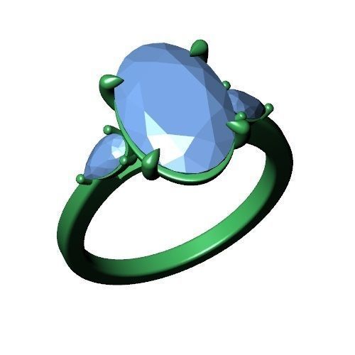 Oval Ring 3D print model_2