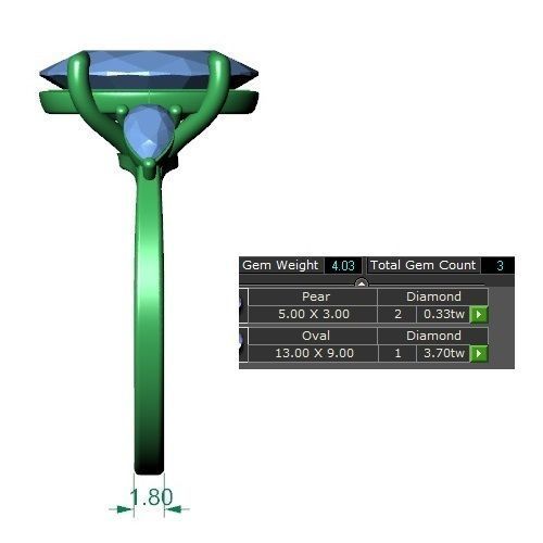 Oval Ring 3D print model_5