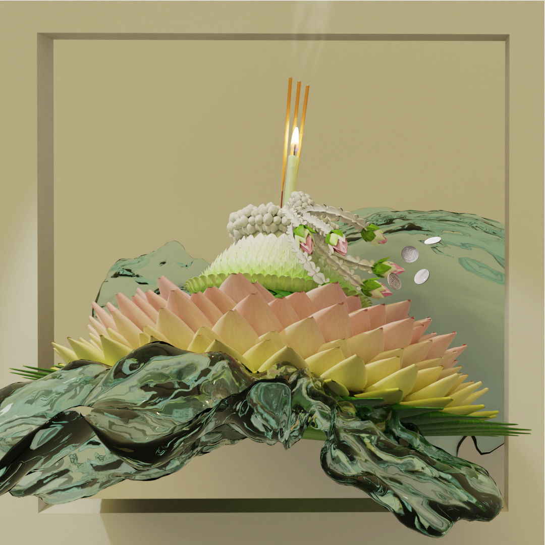 loy krathong festival 3D model_3