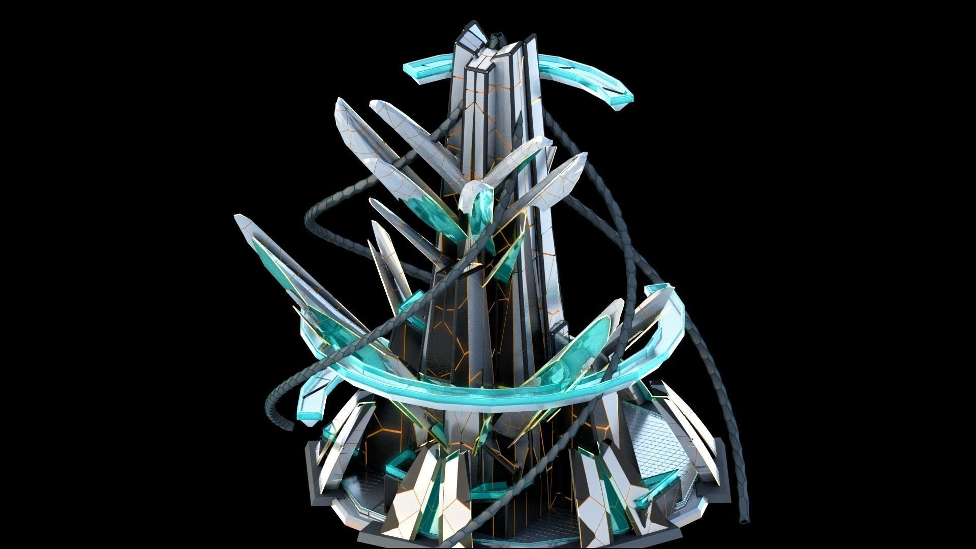 Sci-Fi Futuristic Future City Skyscraper Building 49 3D model_3