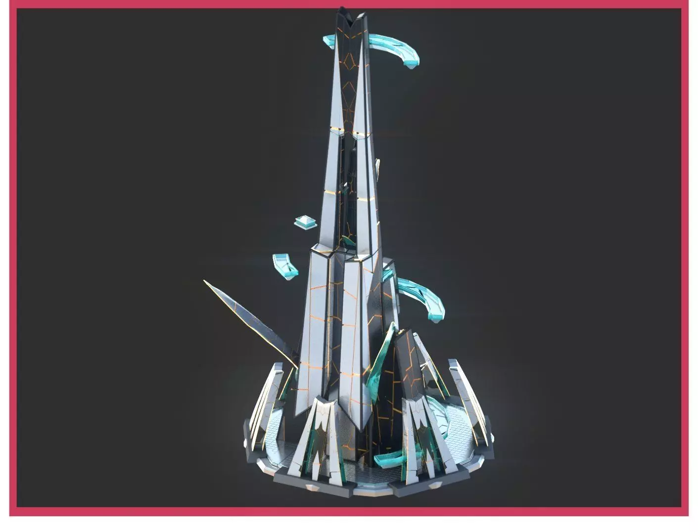 Sci-Fi Futuristic Future City Skyscraper Building 48 3D model_0