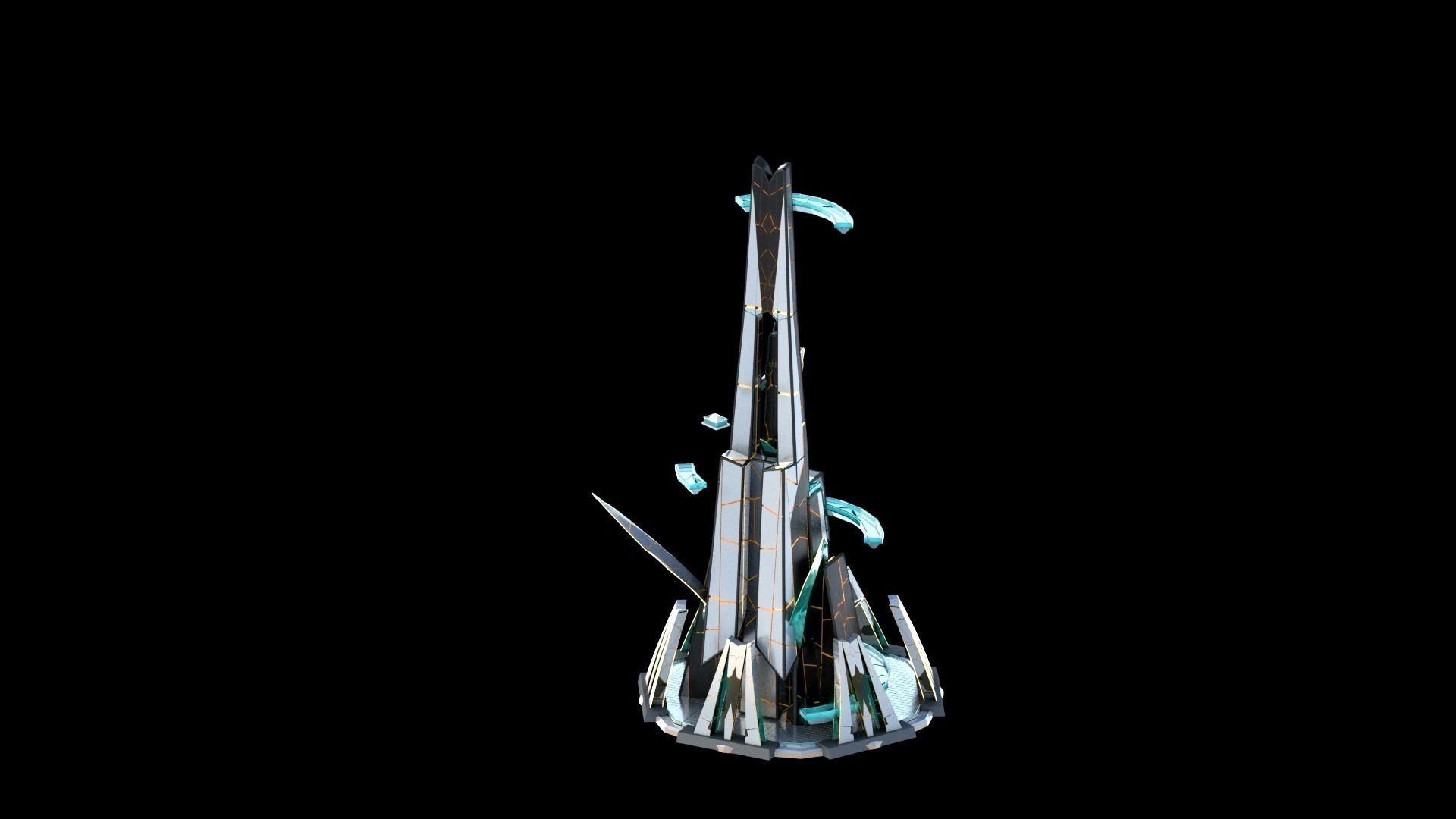 Sci-Fi Futuristic Future City Skyscraper Building 48 3D model_1