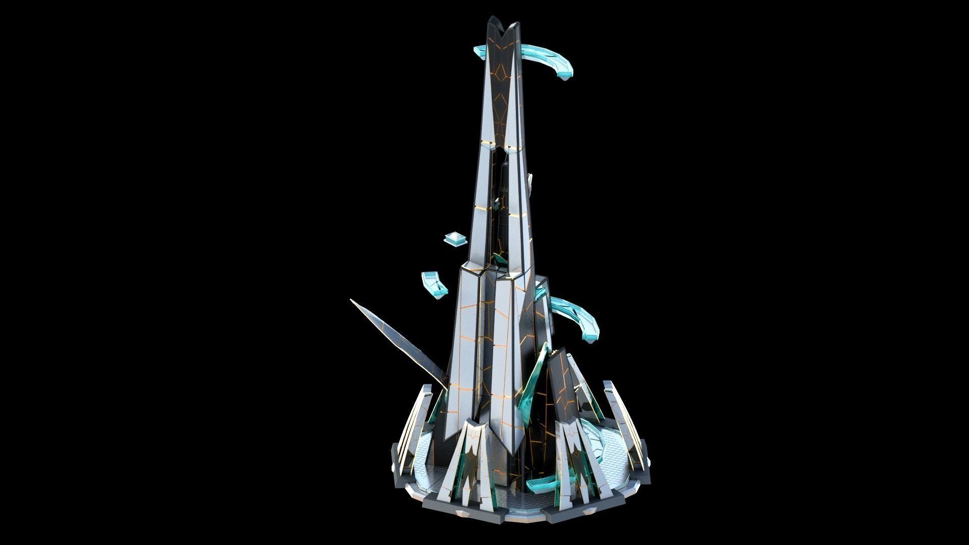 Sci-Fi Futuristic Future City Skyscraper Building 48 3D model_3