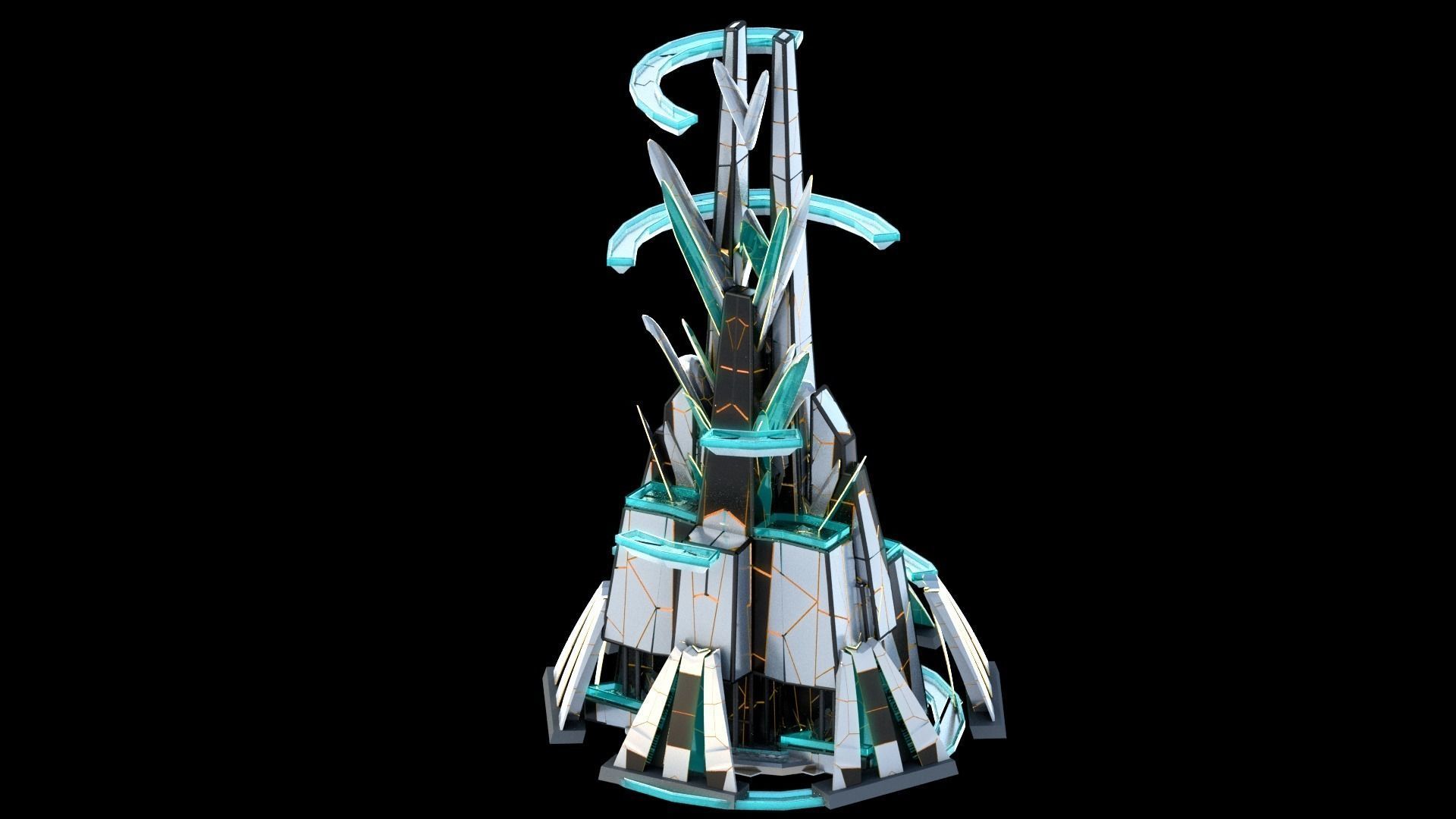 Sci-Fi Futuristic Future City Skyscraper Building 47 3D model_3