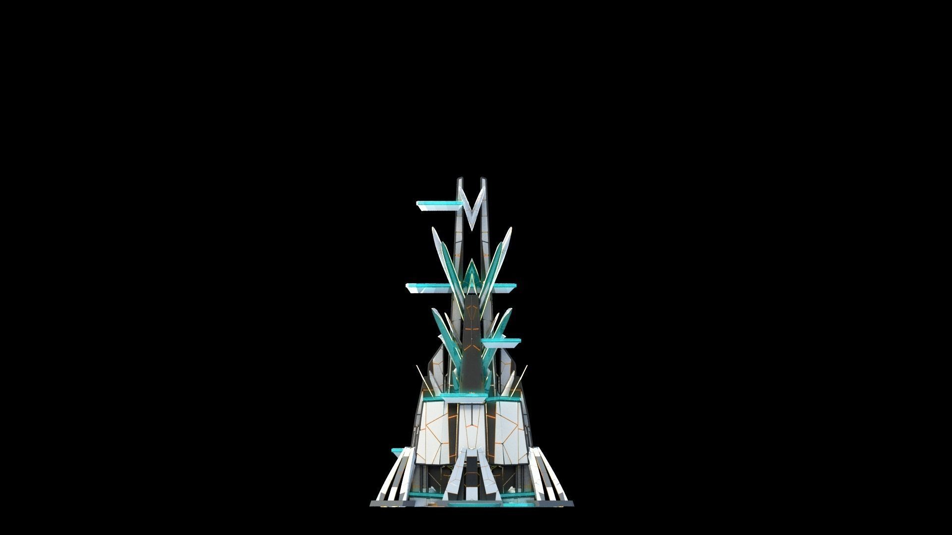 Sci-Fi Futuristic Future City Skyscraper Building 47 3D model_2