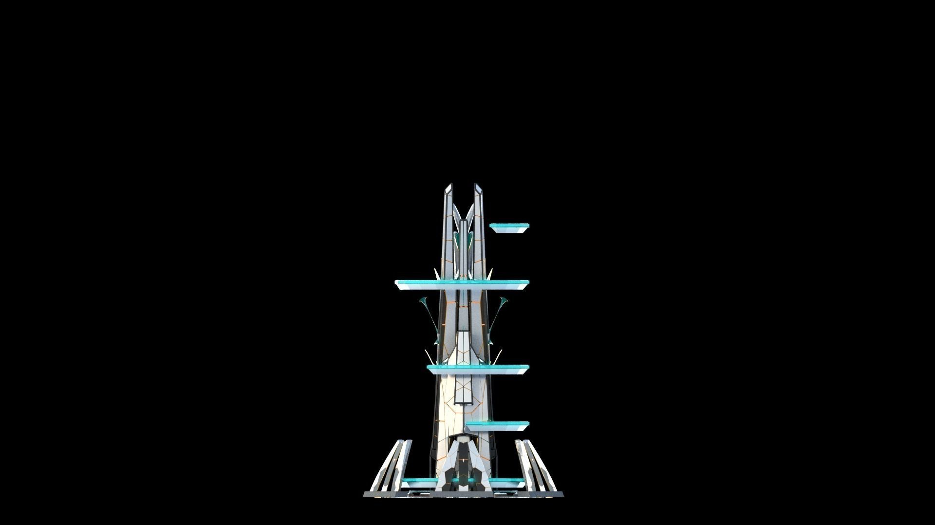 Sci-Fi Futuristic Future City Skyscraper Building 46 3D model_2