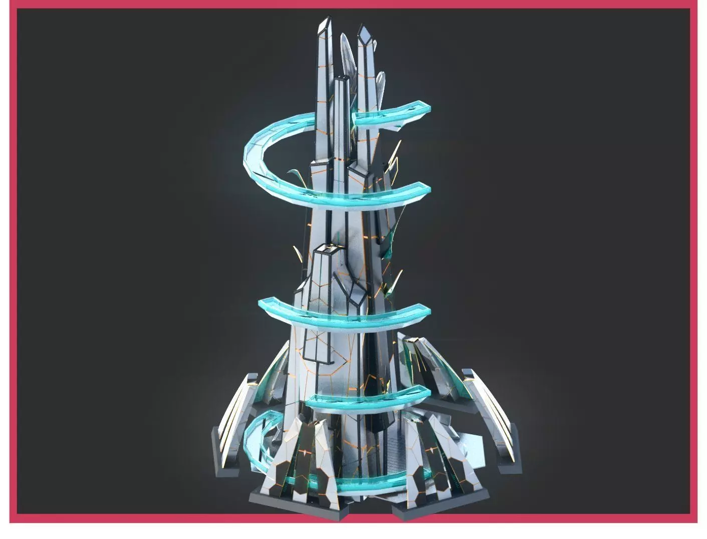 Sci-Fi Futuristic Future City Skyscraper Building 46 3D model_0