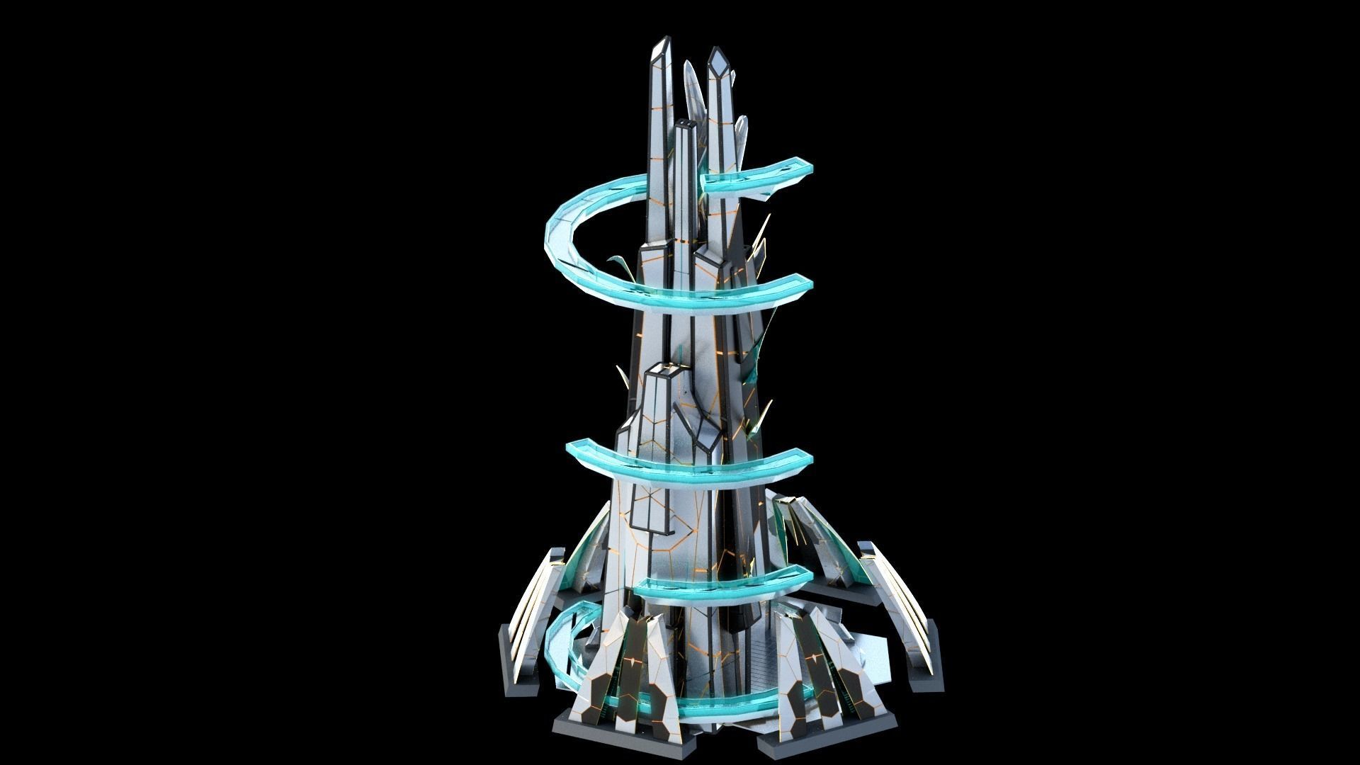 Sci-Fi Futuristic Future City Skyscraper Building 46 3D model_3