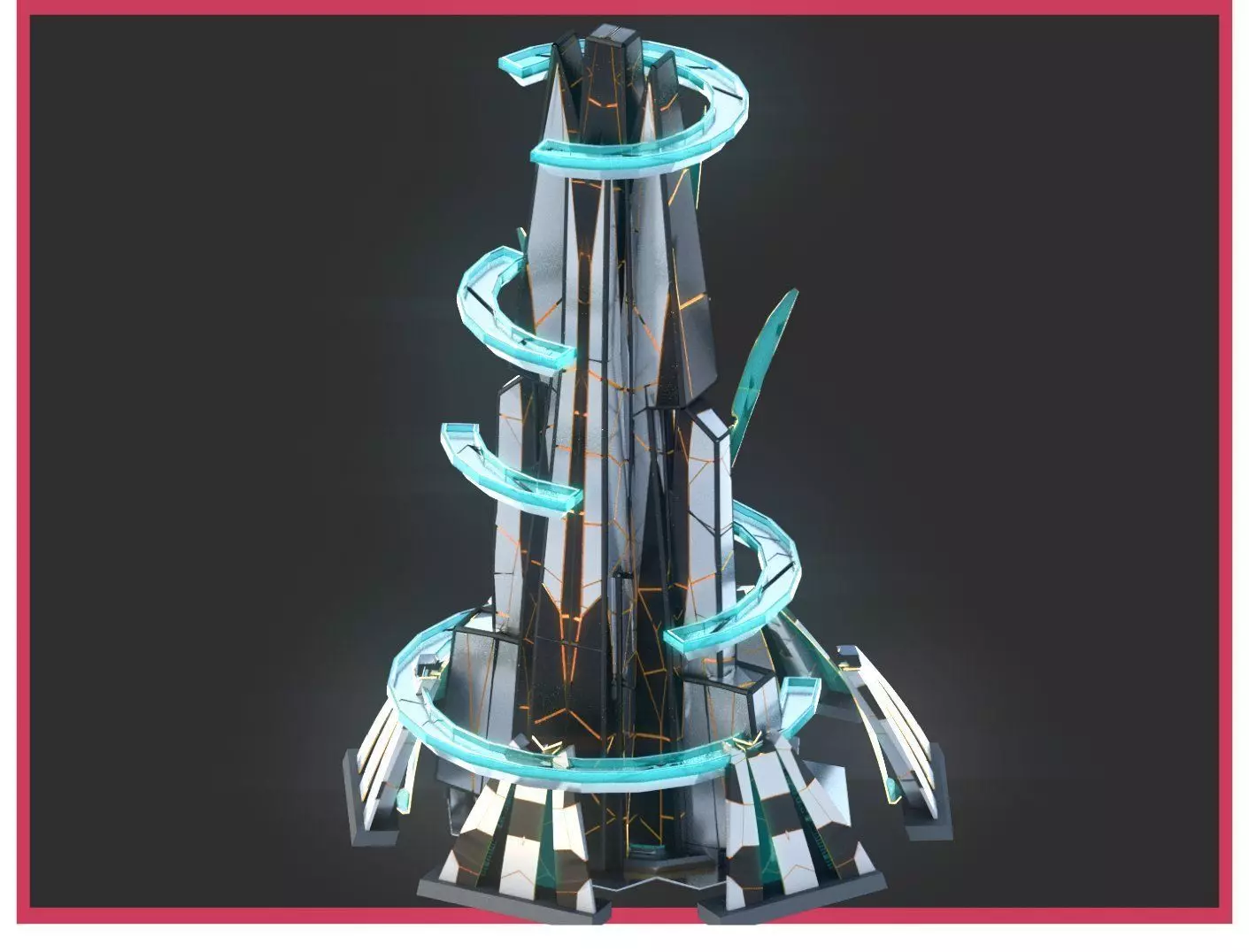 Sci-Fi Futuristic Future City Skyscraper Building 45 3D model_0