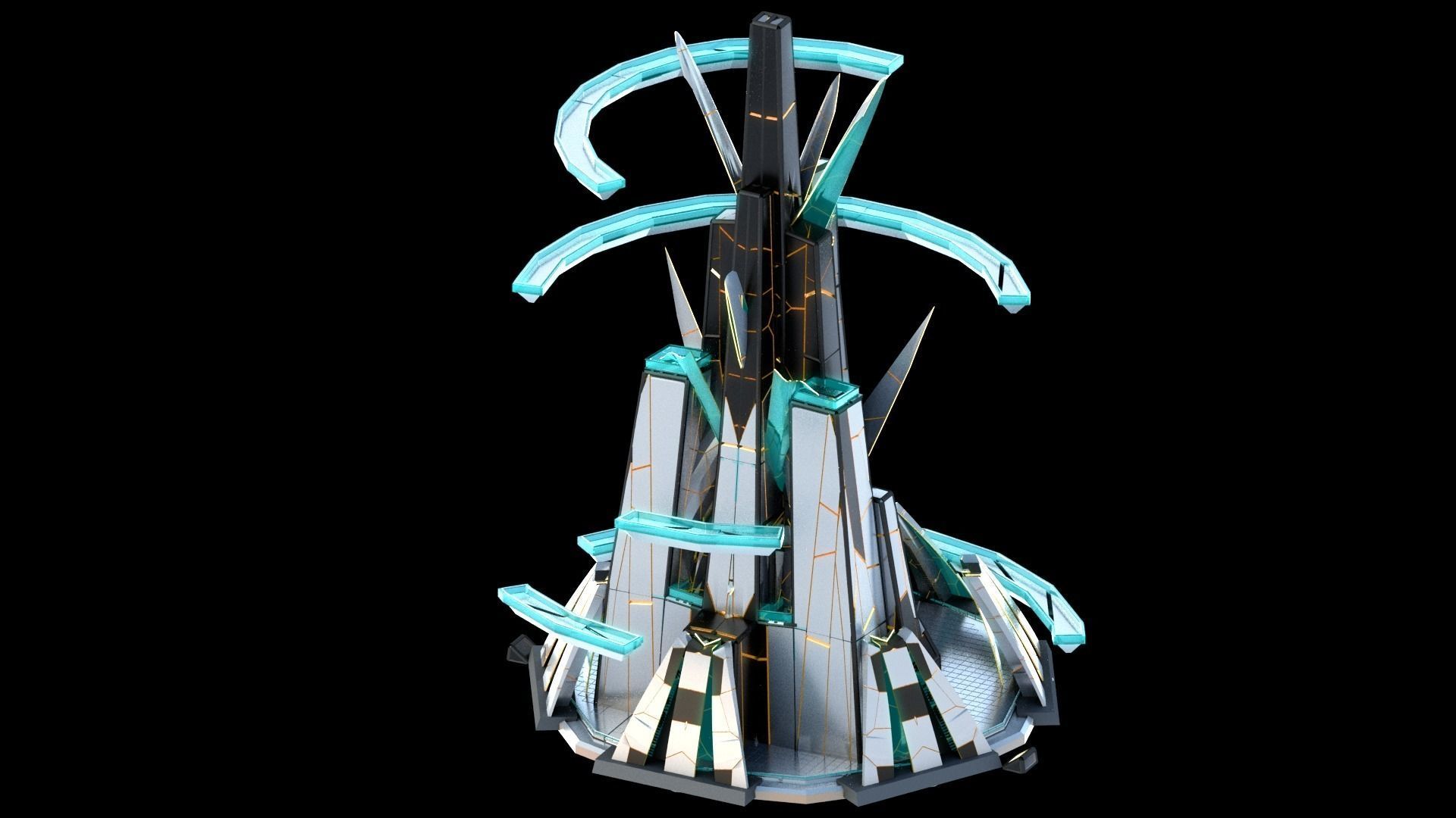 Sci-Fi Futuristic Future City Skyscraper Building 44 3D model_3