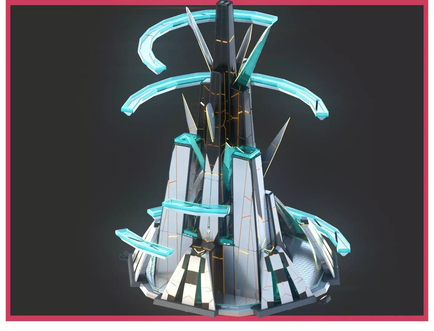 Sci-Fi Futuristic Future City Skyscraper Building 44 3D model_0