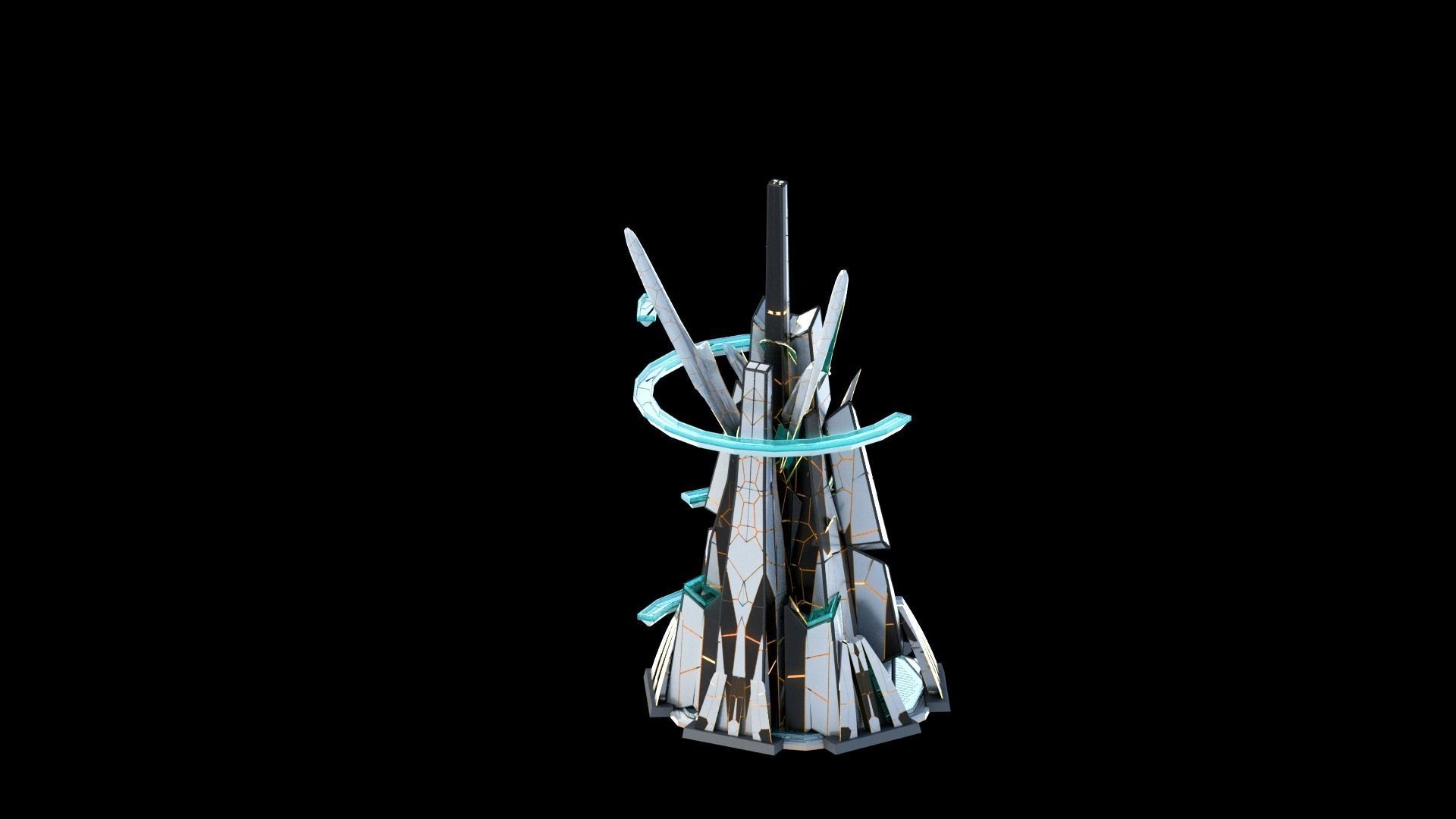 Sci-Fi Futuristic Future City Skyscraper Building 43 3D model_1
