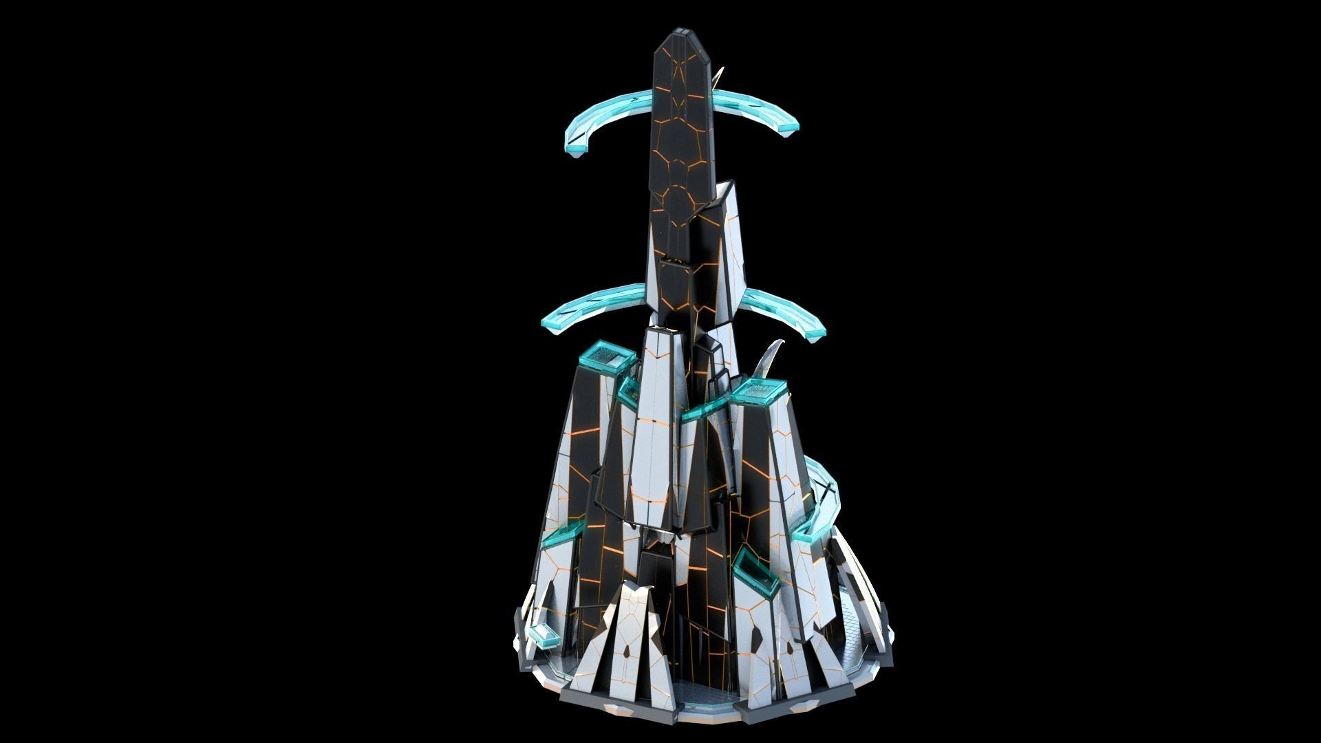 Sci-Fi Futuristic Future City Skyscraper Building 42 3D model_3