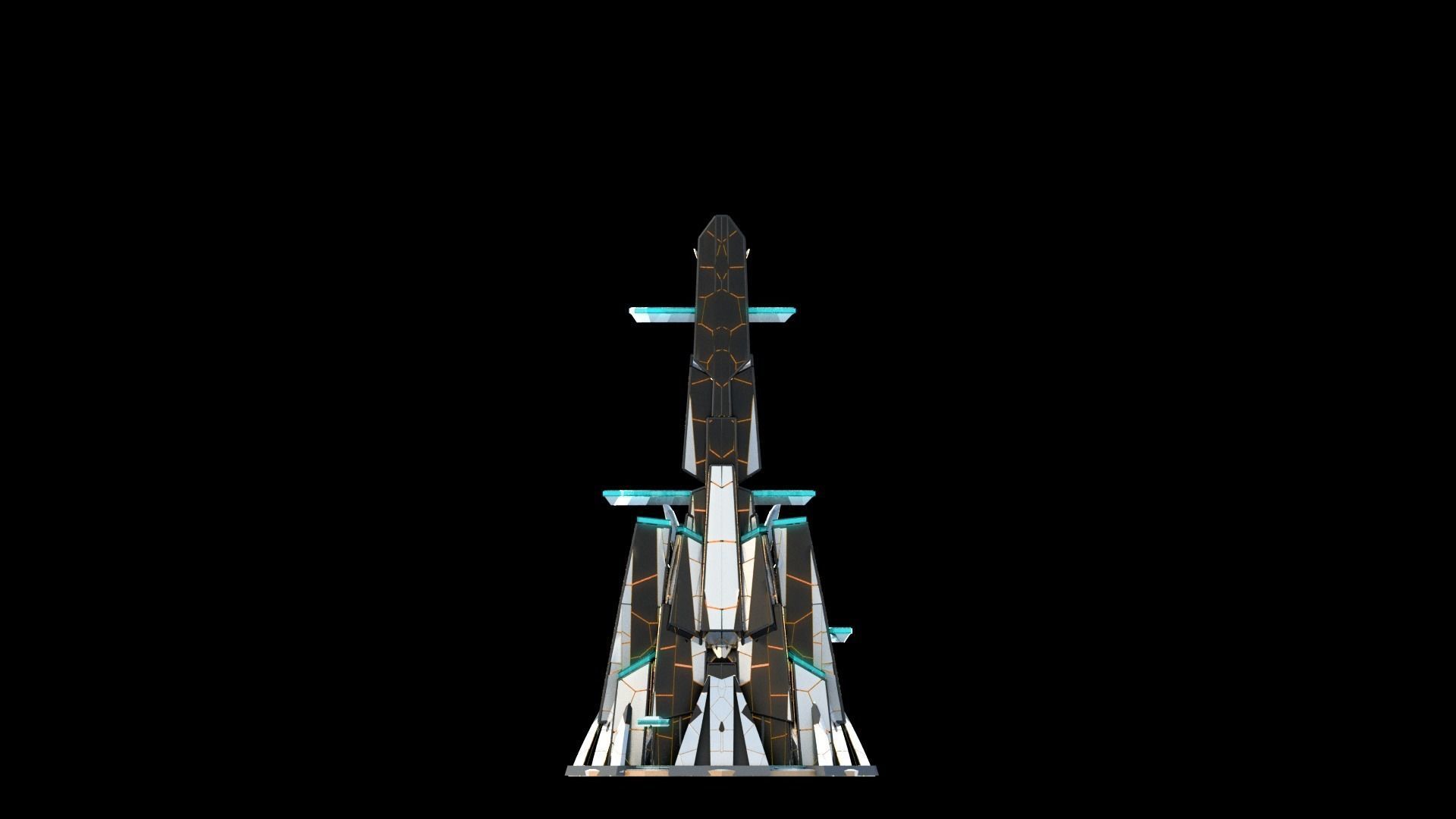 Sci-Fi Futuristic Future City Skyscraper Building 42 3D model_2