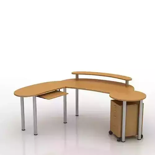 Furniture   Wooden Office Desk With File Cabinet