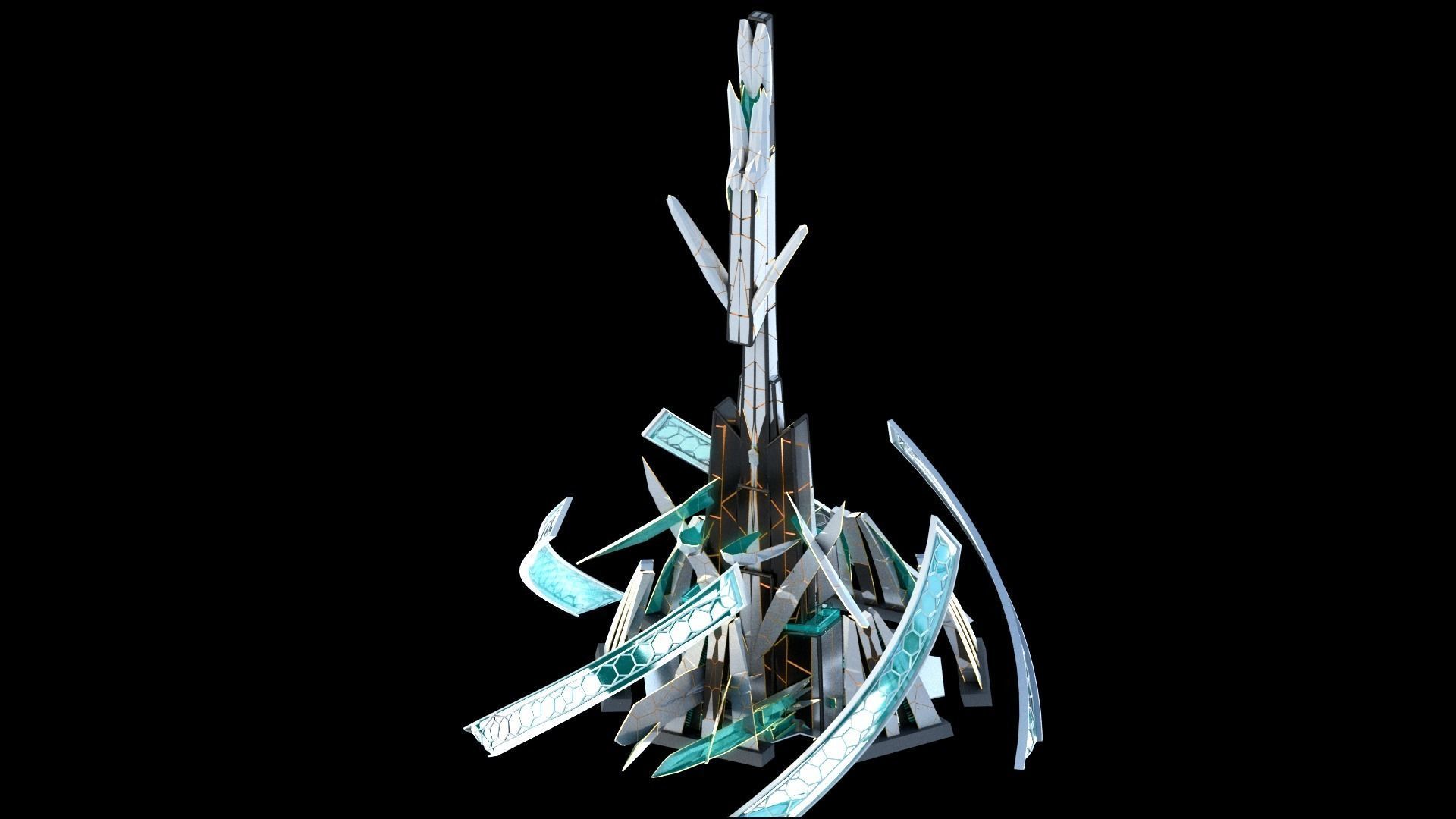 Sci-Fi Futuristic Future City Skyscraper Building 39 3D model_3