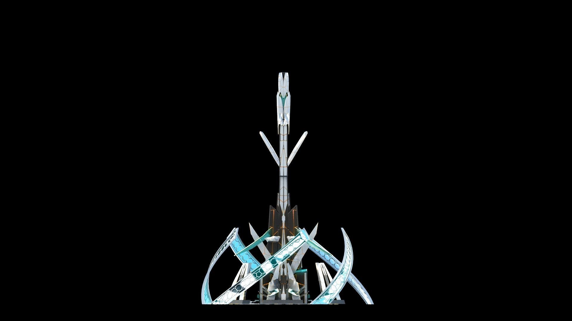 Sci-Fi Futuristic Future City Skyscraper Building 39 3D model_2