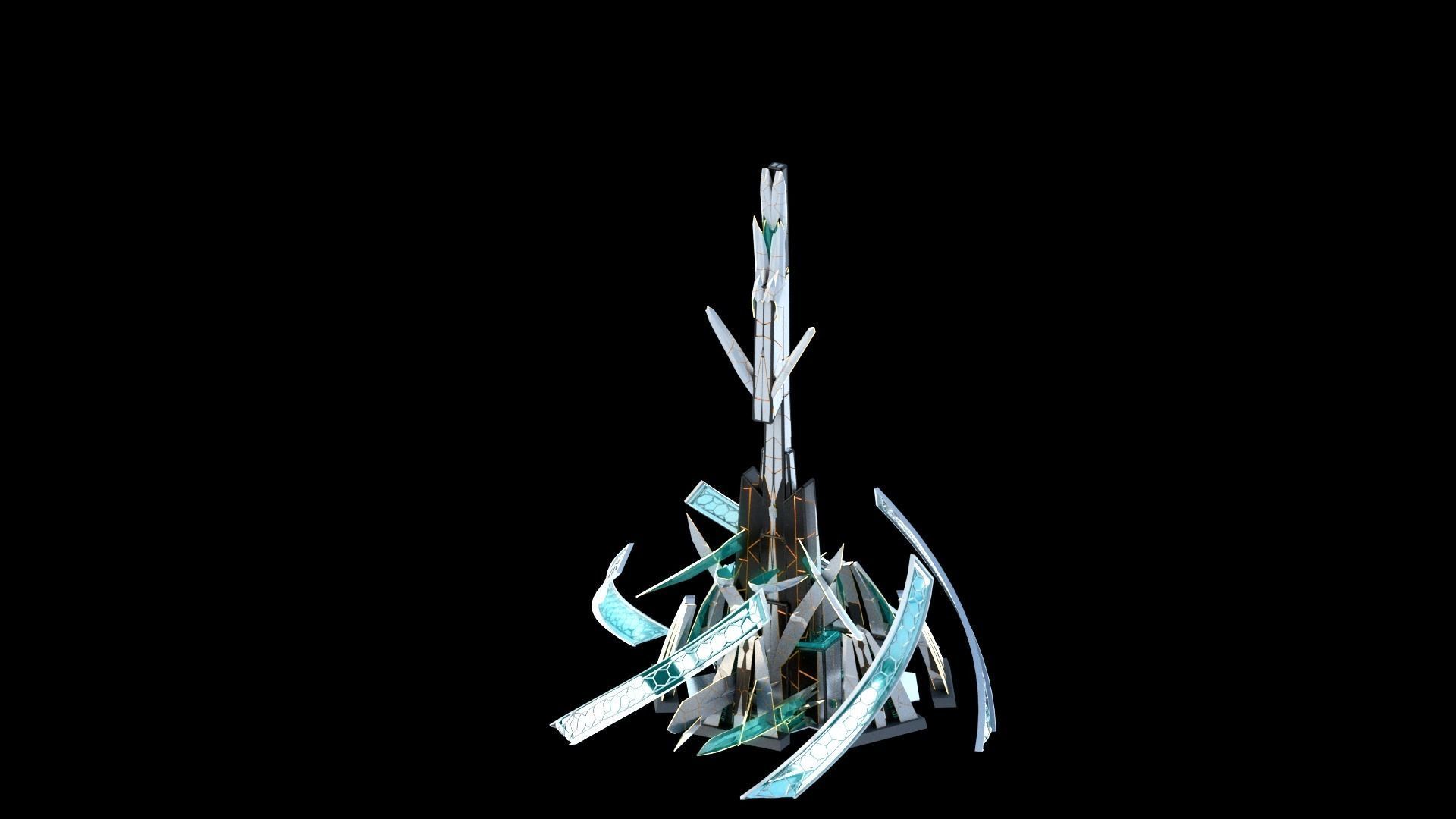 Sci-Fi Futuristic Future City Skyscraper Building 39 3D model_1