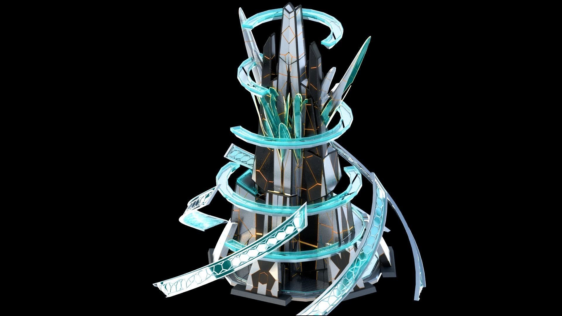 Sci-Fi Futuristic Future City Skyscraper Building 38 3D model_3