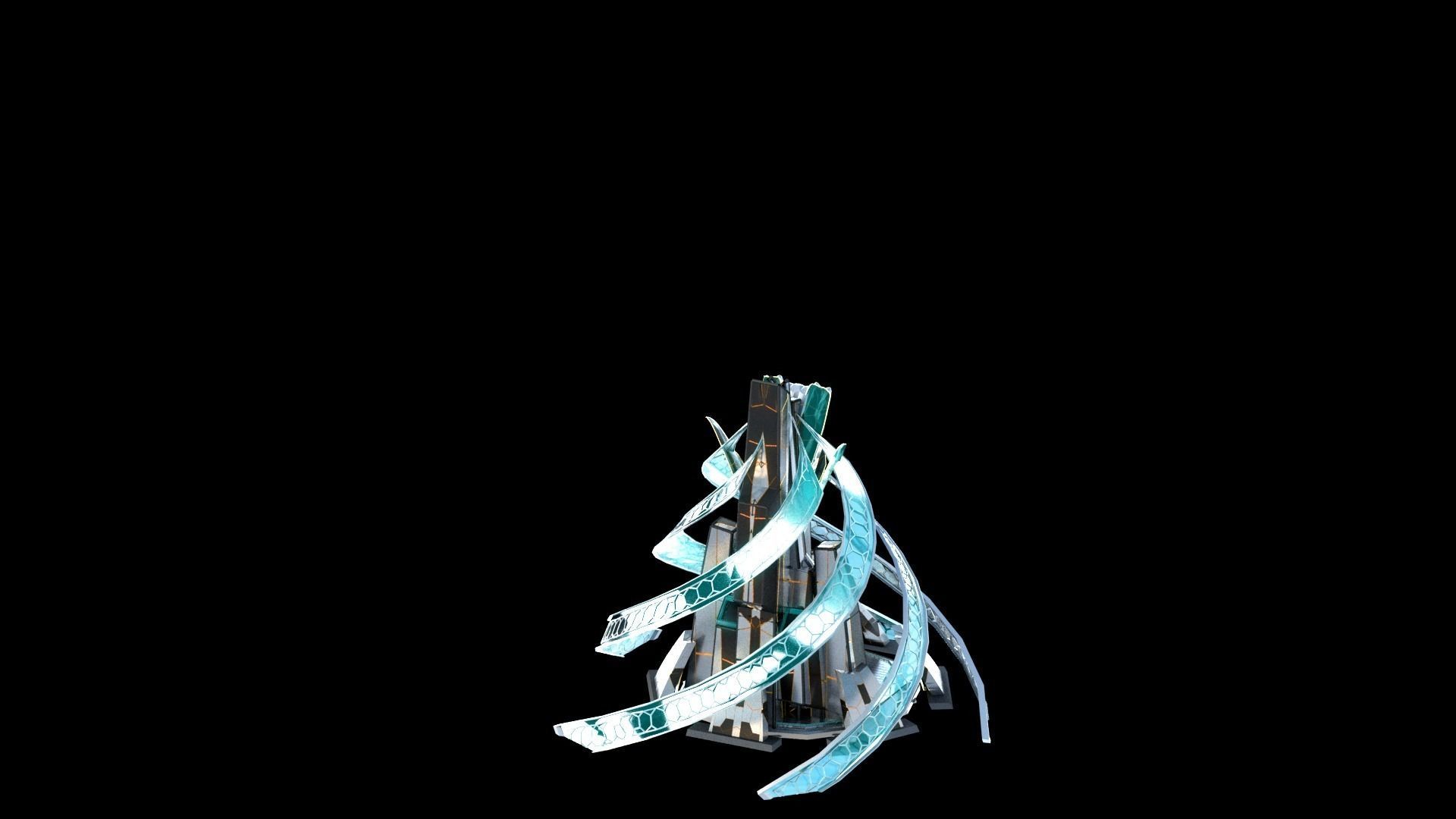 Sci-Fi Futuristic Future City Skyscraper Building 37 3D model_1