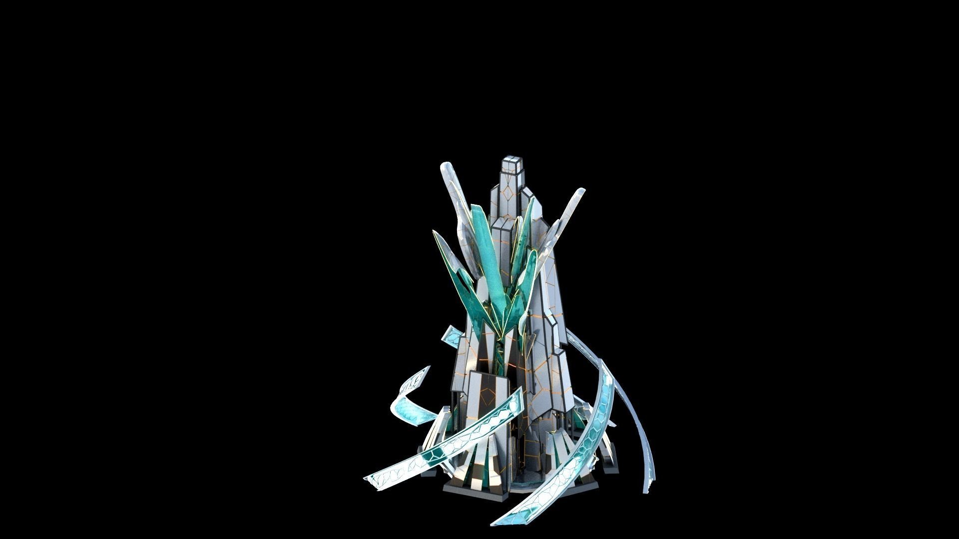 Sci-Fi Futuristic Future City Skyscraper Building 36 3D model_1