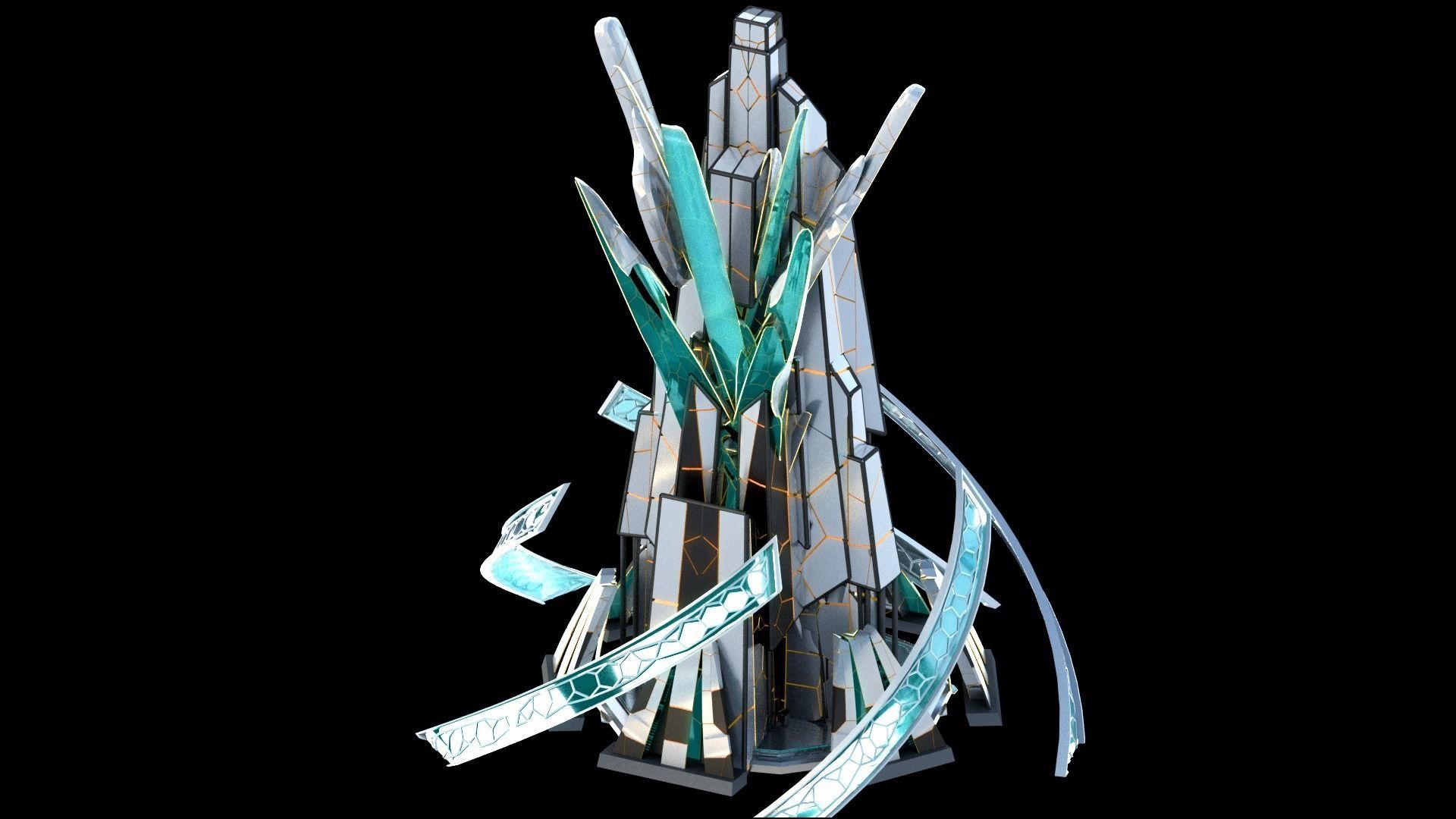 Sci-Fi Futuristic Future City Skyscraper Building 36 3D model_3