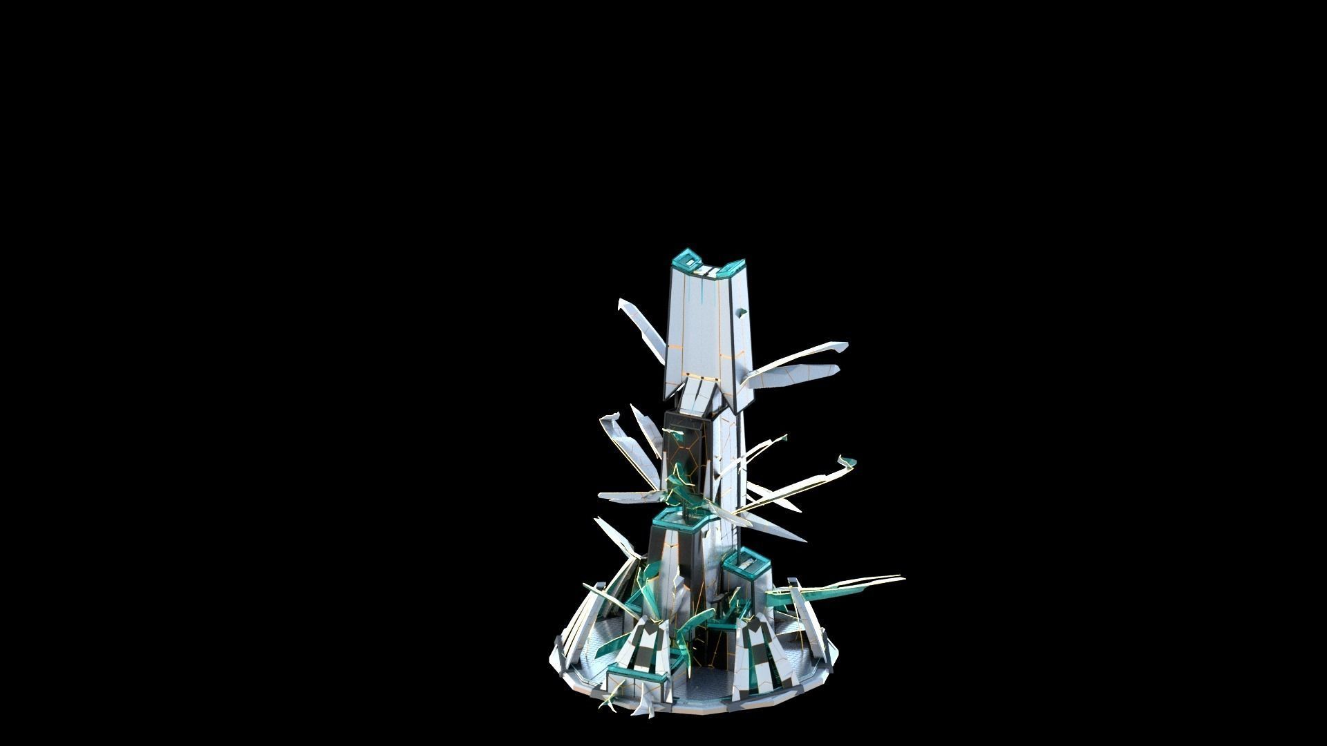 Sci-Fi Futuristic Future City Skyscraper Building 34 3D model_1