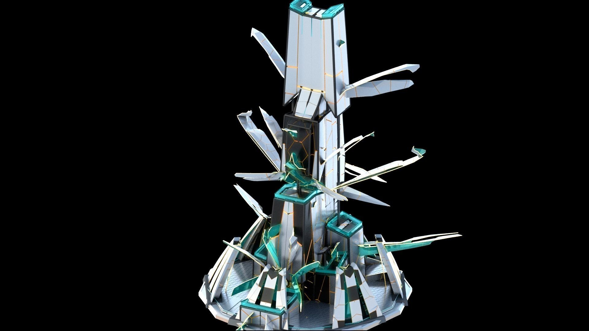 Sci-Fi Futuristic Future City Skyscraper Building 34 3D model_3