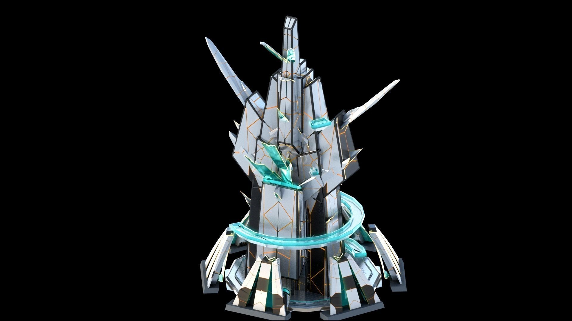 Sci-Fi Futuristic Future City Skyscraper Building 33 3D model_3