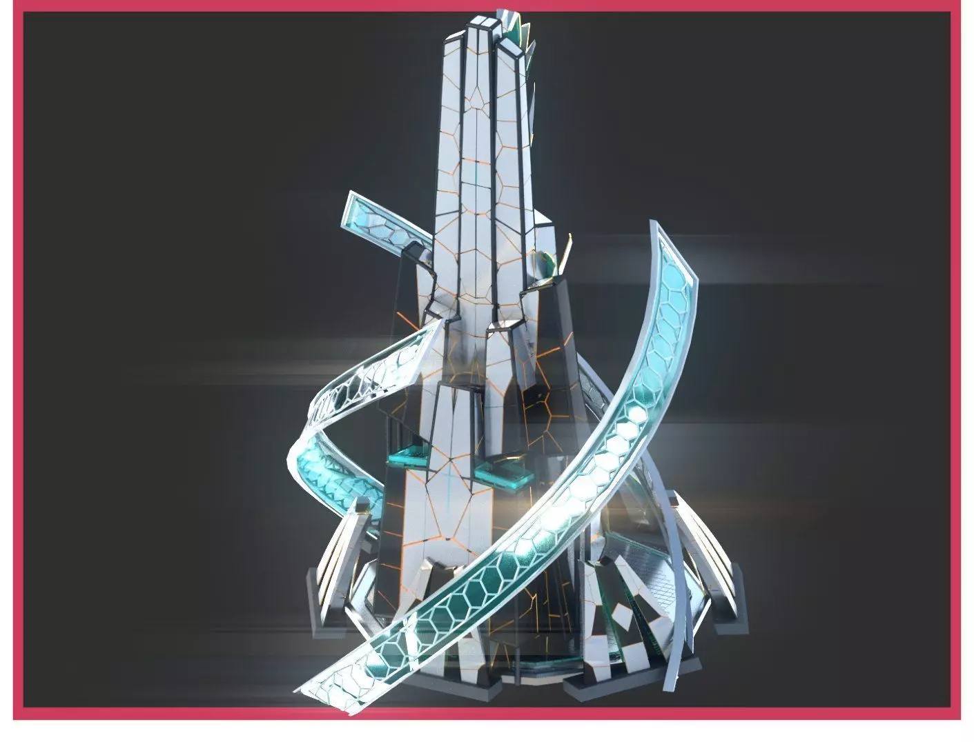 Sci-Fi Futuristic Future City Skyscraper Building 32 3D model_0