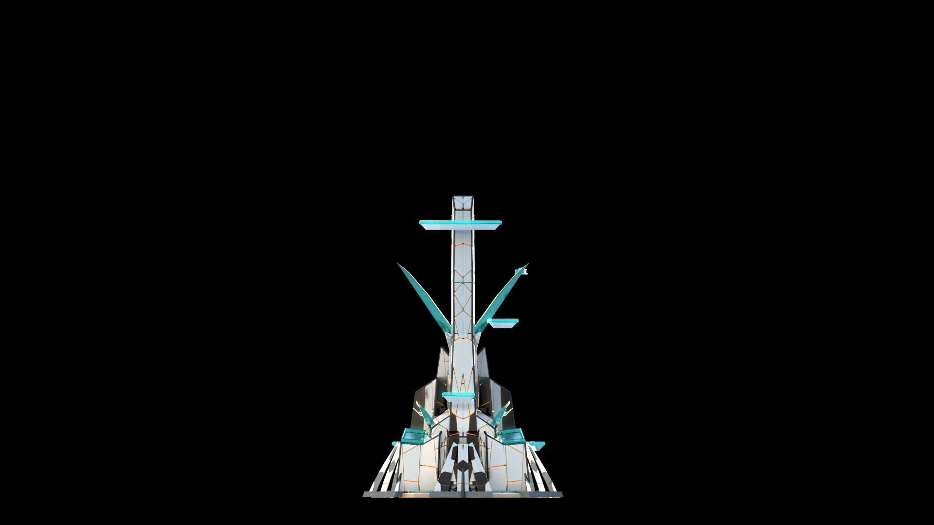 Sci-Fi Futuristic Future City Skyscraper Building 29 3D model_2