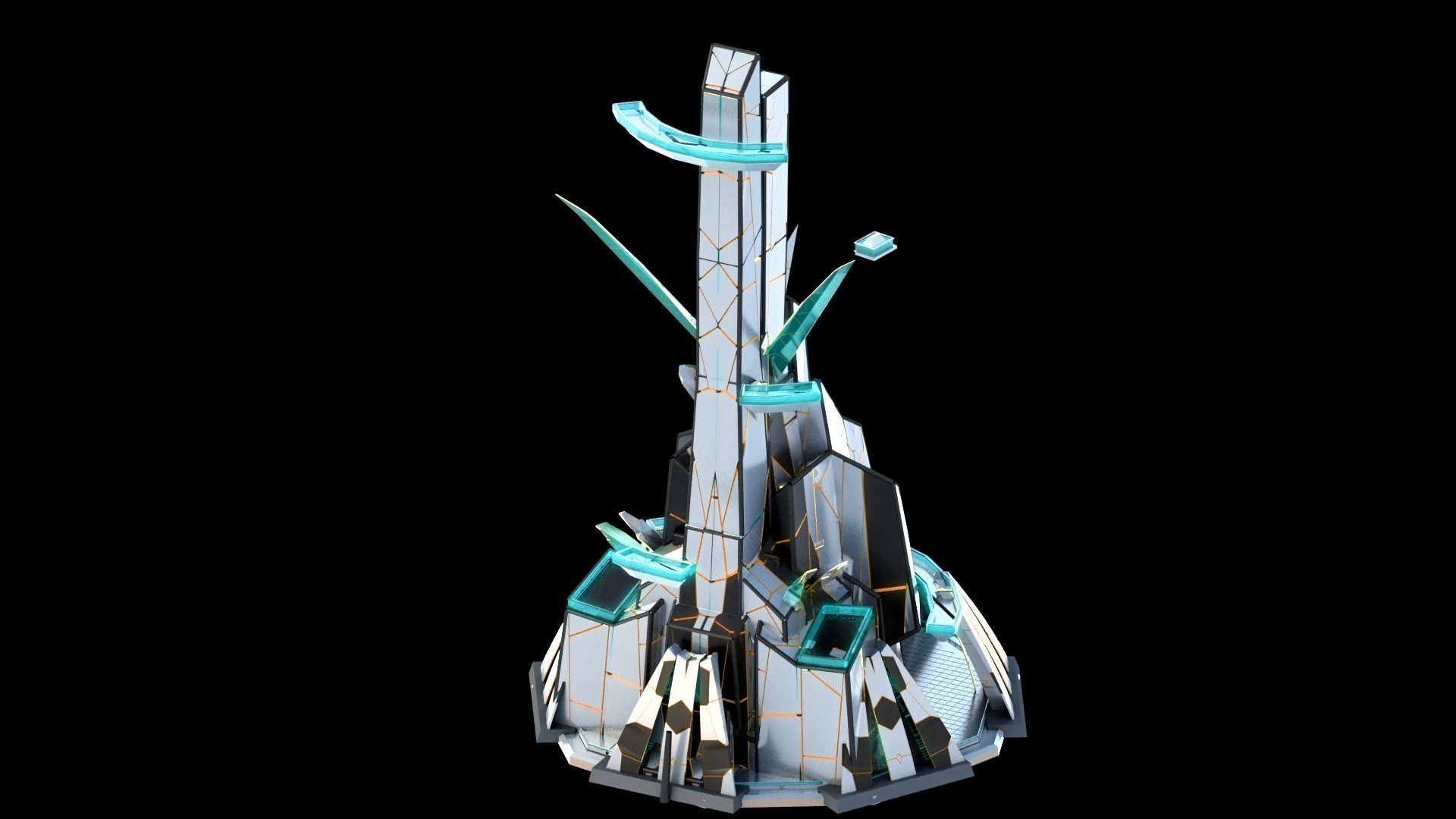 Sci-Fi Futuristic Future City Skyscraper Building 29 3D model_3
