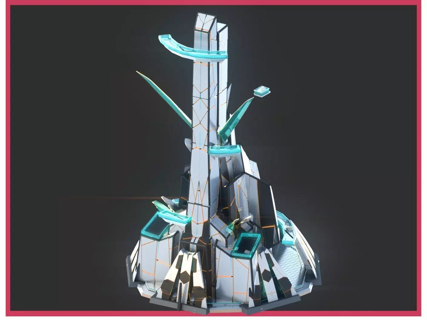 Sci-Fi Futuristic Future City Skyscraper Building 29 3D model_0