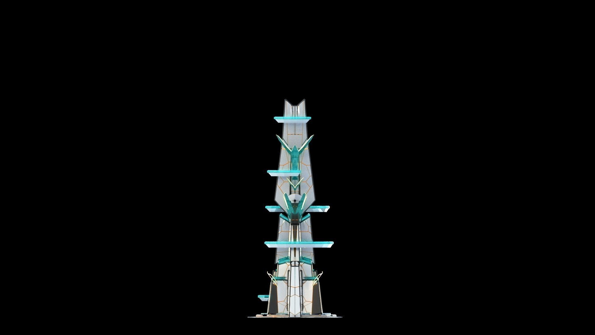 Sci-Fi Futuristic Future City Skyscraper Building 28 3D model_2